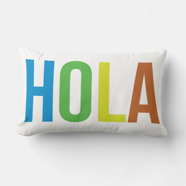 Cojín Lumbar Rainbow Hola (Anverso)