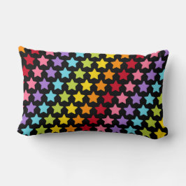 Cojín Lumbar Rainbow Stars Coloful Decorative Throw Pillow