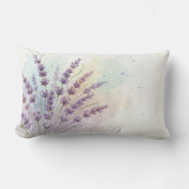 Cojín Lumbar Ramo de flores de lavanda (Anverso)