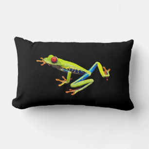 Cojín Lumbar Rana de árbol pintado con ojos rojos