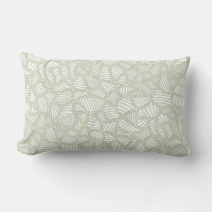 Cojín Lumbar Random Leaf Mosaic Pale Green