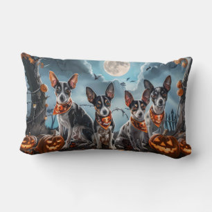 Cojín Lumbar Rat Terrier Halloween Espeluznante