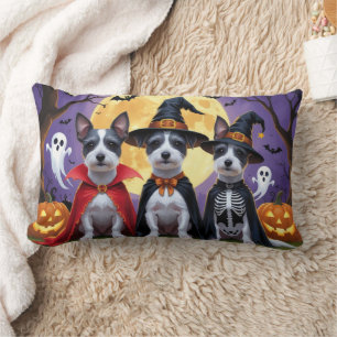 Cojín Lumbar Rat Terrier Perros Calabaza Halloween Graciosa