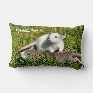 Cojín Lumbar Ratas personalizadas de Mascotas pequeños en el pa