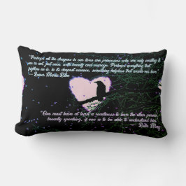 Cojín Lumbar Raven: Amor oscuro roto corazón brillante con cita