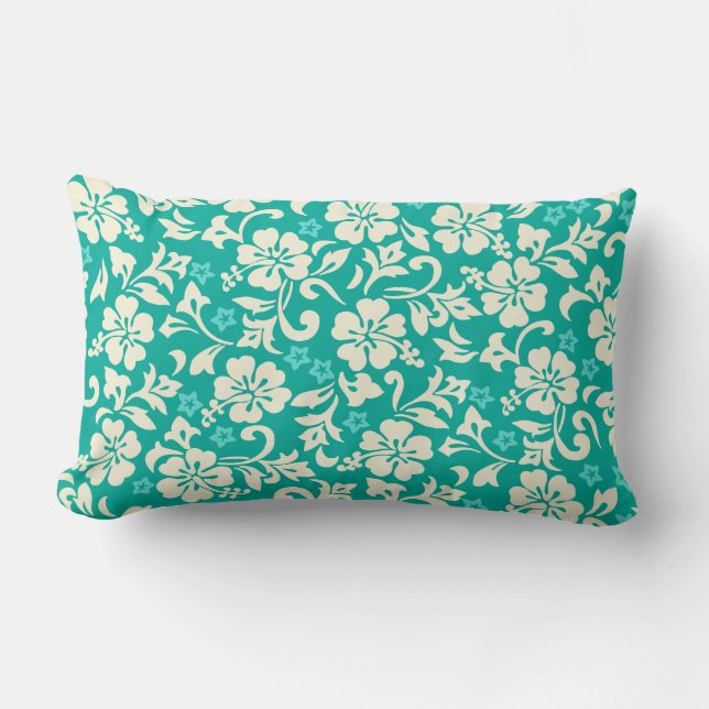 Cojín Lumbar Raya hawaiana del reversible del hibisco de (Anverso)