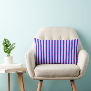 Cojín Lumbar rayado azul y morado