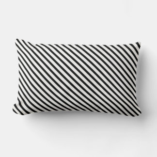 Cojín Lumbar Rayado (negro y blanco | Diagonal) Cualquier Perso
