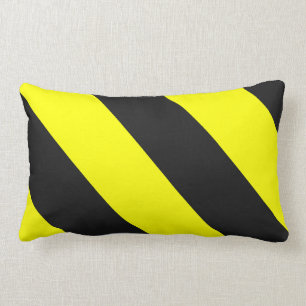 Cojín Lumbar Rayas amonestadoras de la atención negra amarilla