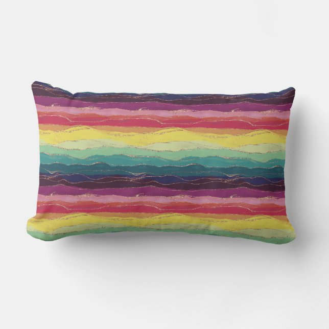 Cojín Lumbar Rayas arcoiris (Anverso)