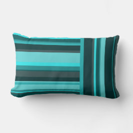 Cojín Lumbar Rayas asimétricas verde azul Verde azulado