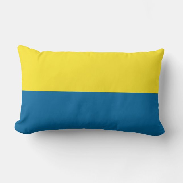 Cojín Lumbar Rayas | Azul y Amarillo | PERSONALIZABLE (Anverso)