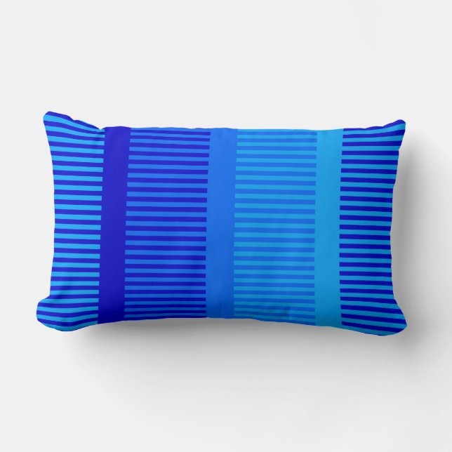 Cojín Lumbar Rayas AZULES Elegantes (Anverso)