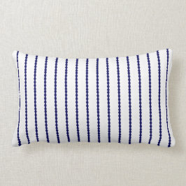 Cojín Lumbar Rayas, azules marinos y blanco horneados a la
