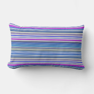 Cojín Lumbar Rayas azules violetas lindas