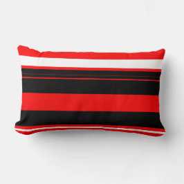 Cojín Lumbar Rayas blancas rojas y negras