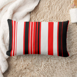 Cojín Lumbar Rayas blancas rojas y negras