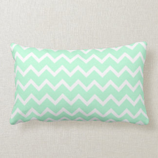 Cojín Lumbar Rayas de Chevron del zigzag de la verde menta