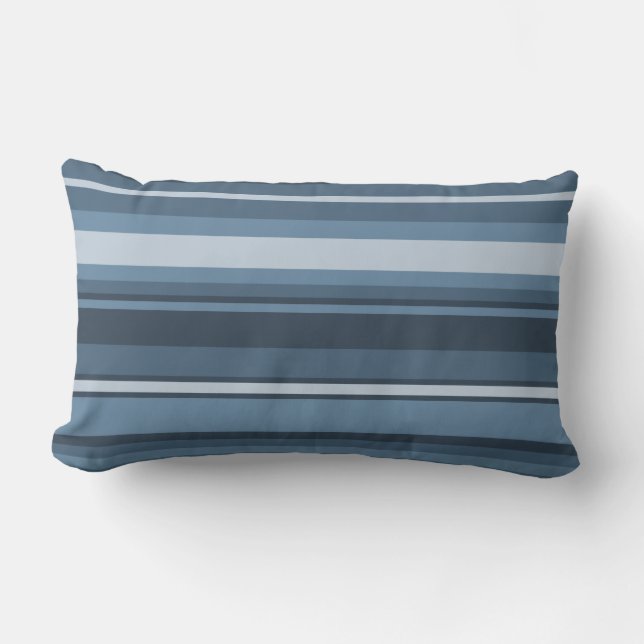 Cojín Lumbar Rayas de color gris-azul (Anverso)
