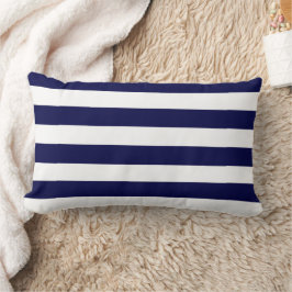 Cojín Lumbar Rayas Náuticas Azul Marino y Blanco