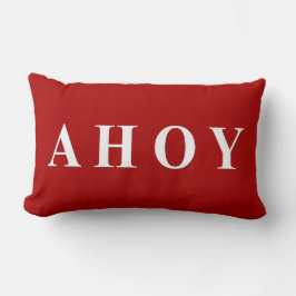 Cojín Lumbar Rayas náuticas blancas rojas de la navegación