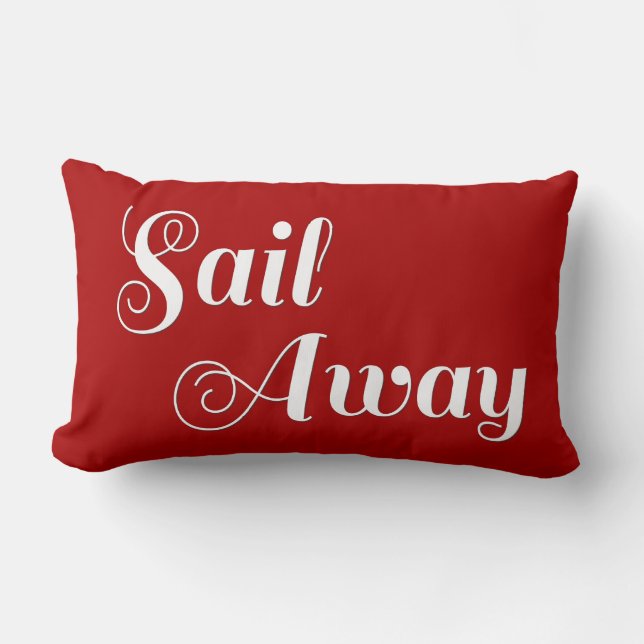 Cojín Lumbar Rayas náuticas blancas rojas de la navegación (Anverso)