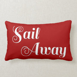 Cojín Lumbar Rayas náuticas blancas rojas de la navegación