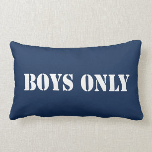 Cojín Lumbar Rayas náuticas de los muchachos blancos azules