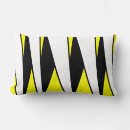 Cojín Lumbar Rayas no paralelas, negro y blanco en amarillo