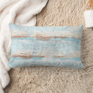 Cojín Lumbar Rayo Acuarela Azul Claro Marrón Oxidado Blanco Des