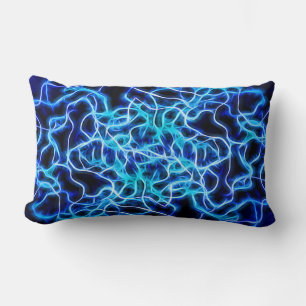 Cojín Lumbar Rayo de bobina azul de neón eléctrico Tesla