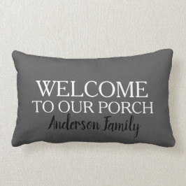 Cojín Lumbar Recepción gris oscuro rústica al apellido del