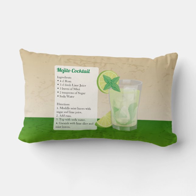 Cojín Lumbar Receta de Cóctel Mojito (Reverso )