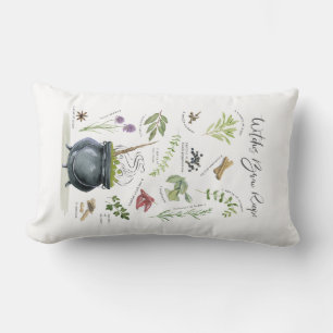 Cojín Lumbar Receta moderna de caldero de Halloween de época 1