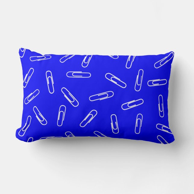 Cojín Lumbar Recortes de papel en azul (Anverso)