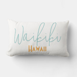 Cojín Lumbar Recuerdo de viaje a Waikiki, Hawái