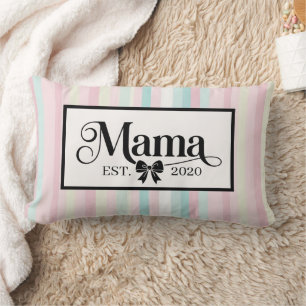 Cojín Lumbar Recuerdo Personalizado de Mamá Rosa Pálido Chic