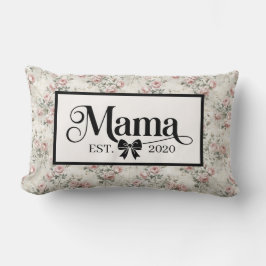 Cojín Lumbar Recuerdo Personalizado Floral Gris Vintage para Ma