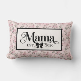 Cojín Lumbar Recuerdo Personalizado Floral Rosa Vintage Mamá