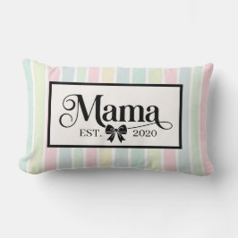Cojín Lumbar Recuerdo Personalizado Mamá Arcoíris Pastel Chic