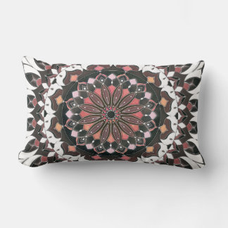 Cojín Lumbar Red Brown Mandala Round Cushion
