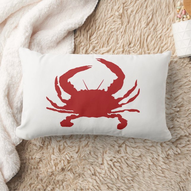 Cojín Lumbar Red Crab Painting Silhouette Beach Pillow (Manta)