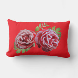 Cojín Lumbar red flower pillow