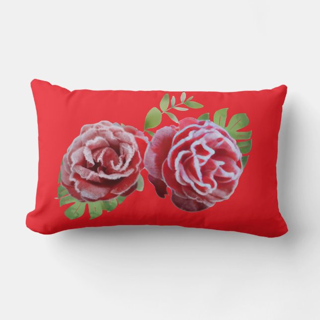 Cojín Lumbar red flower pillow (Anverso)