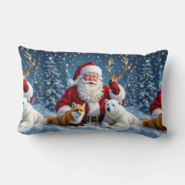Cojín Lumbar Red Truck with Tree Christmas Throw Pillow
