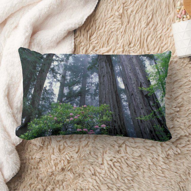 Cojín Lumbar Redwoods costeros y Rhododendrons (Manta)