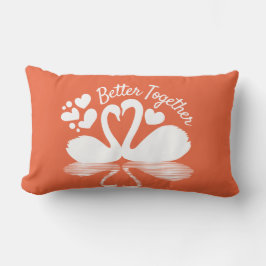 Cojín Lumbar Reflexión de la silueta de cisne en el agua