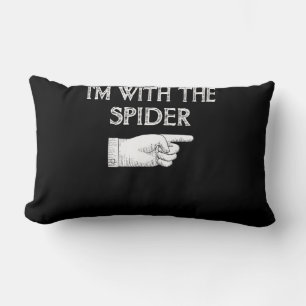 Cojín Lumbar Regalo de araña   Estoy con el traje de araña