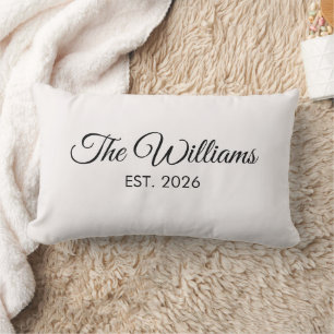 Cojín Lumbar Regalo de Boda Personalizado Apellido de Familia