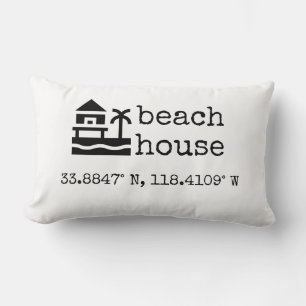 Cojín Lumbar Regalo de coordenadas GPS del personalizado Beach